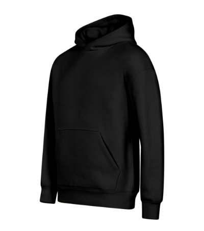 Malfini Vibe Hoodie 431 – 01 czarny – przód i bok
