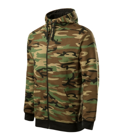 Malfini Camo Zipper C19 – 33 camouflage brown – przód i bok