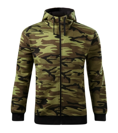 Malfini Camo Zipper C19 – 34 camouflage green – przód