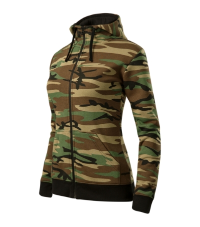 Malfini Camo Zipper C20 – 33 camouflage brown – przód i bok
