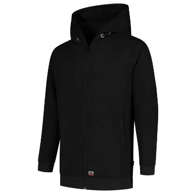 Tricorp Hooded Sweat Jacket Washable 60°C T44 – T1 czarny – przód i bok
