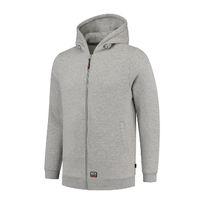 Tricorp Hooded Sweat Jacket Washable 60°C T44 – TG grey melange – przód i bok
