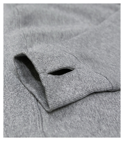Rimeck Vertex Hoodie W43 – szary melanż – detal mankietu z otworem na kciuk