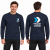 Tricorp Premium Sweater T41 – T8 ink – model, przód i tył, wizualizacja nadruku logo