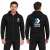 Malfini Trendy Zipper 410 – 01 czarny – model, przód i tył, wizualizacja nadruku logo