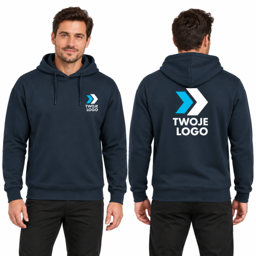 Malfini Moon 420 – 02 granatowy – model, przód i tył, wizualizacja nadruku logo
