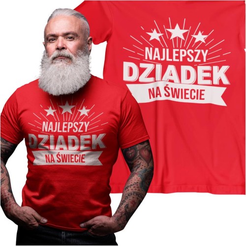 KOSZULKA DLA DZIADKA NA PREZENT Z NAPISEM NAJLEPSZY DZIADEK NA ŚWIECIE CZERWONY.jpg