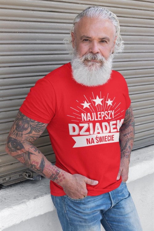 KOSZULKA DLA DZIADKA NA PREZENT Z NAPISEM NAJLEPSZY DZIADEK NA ŚWIECIE CZERWONY 4.jpg
