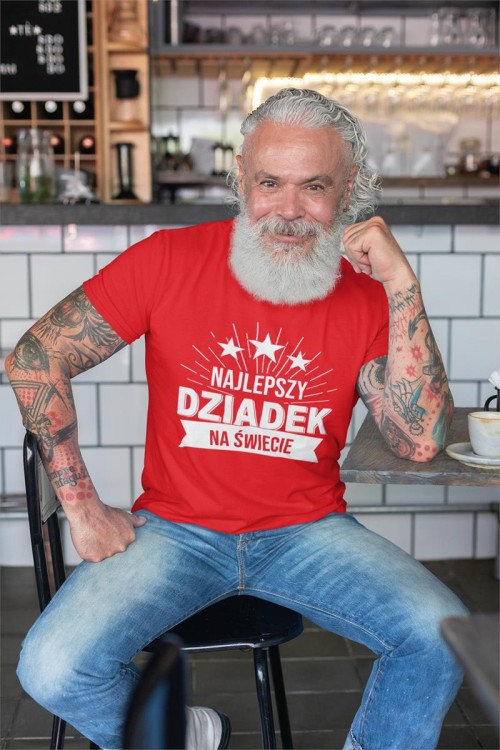 KOSZULKA DLA DZIADKA NA PREZENT Z NAPISEM NAJLEPSZY DZIADEK NA ŚWIECIE CZERWONY 5.jpg
