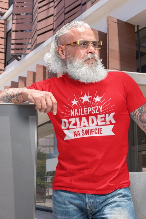 KOSZULKA DLA DZIADKA NA PREZENT Z NAPISEM NAJLEPSZY DZIADEK NA ŚWIECIE CZERWONY 6.jpg