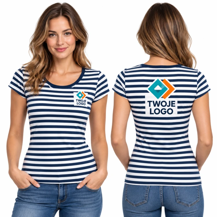Malfini Sailor 804 granatowy 02 – model z nadrukiem logo na sercu i plecach, przód i tył