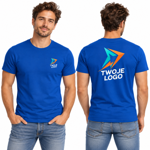 Piccolio Peak P74 chabrowy 05 – model z nadrukiem logo na sercu i plecach, przód i tył