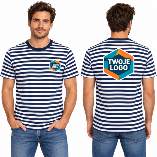 Malfini Sailor 803 granatowy 02 – model z nadrukiem logo na sercu i plecach, przód i tył