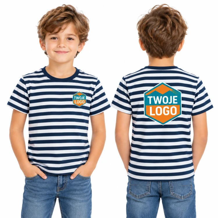 Malfini Sailor 805 granatowy 02 – model z nadrukiem logo na sercu i plecach, przód i tył