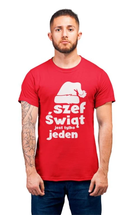 Koszulka świąteczna Szef świąt jest tylko jeden model.jpg