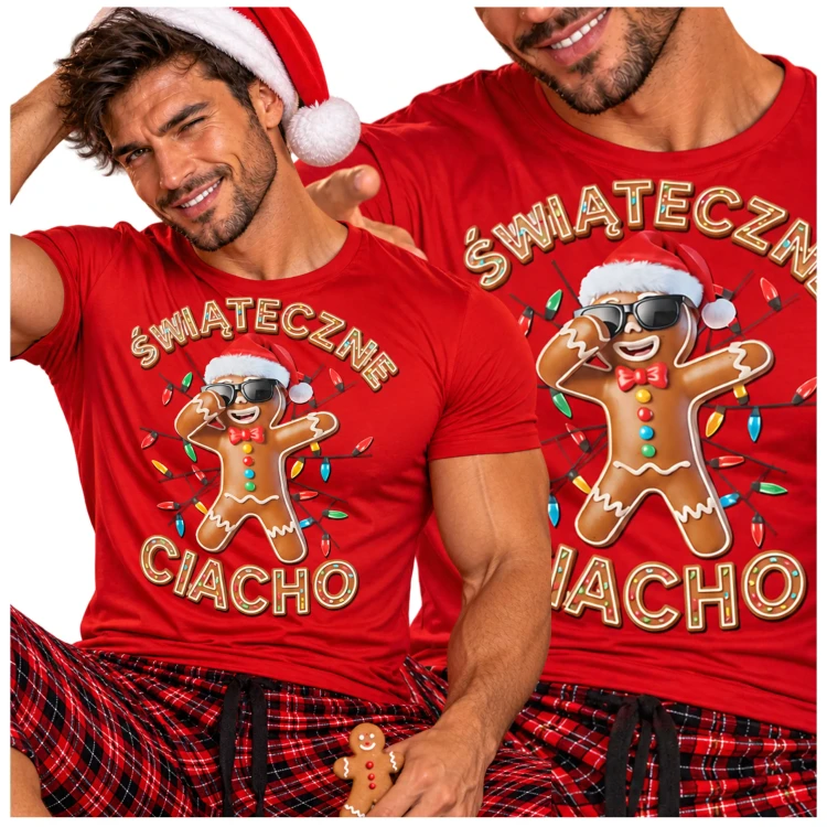 Koszulka świąteczna prezent mikołajkowy z napisem świąteczne ciacho.webp