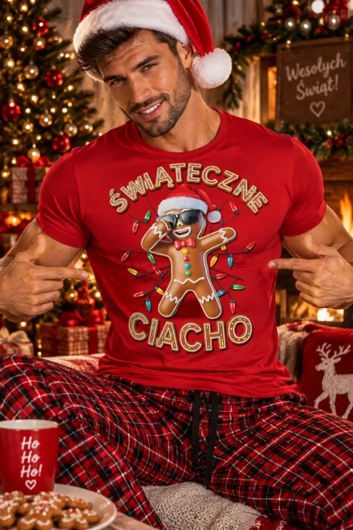 Świąteczne ciacho w blasku choinki.webp