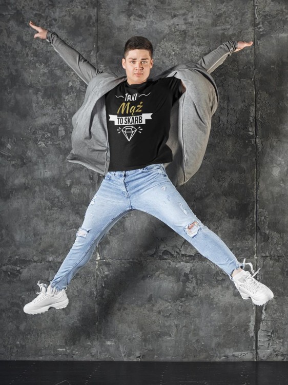 Koszulka dla męża na walentynki z napisem Taki Mąż to Skarb 4.jpg