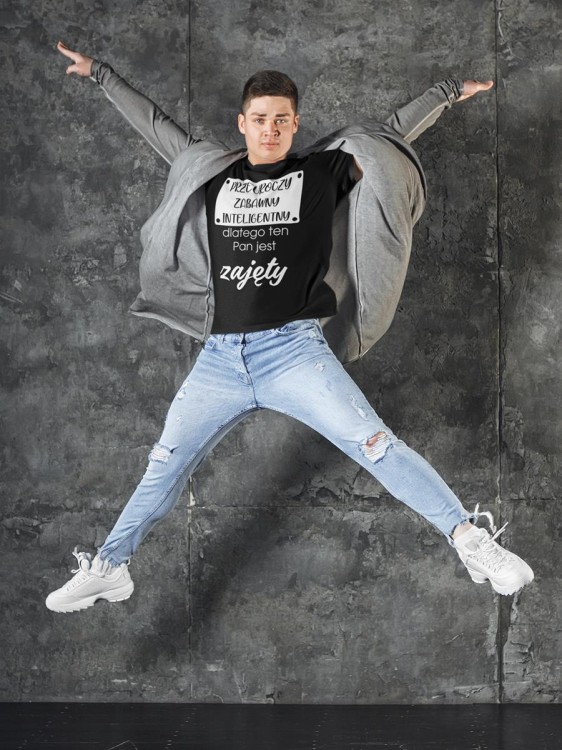 Koszulka dla chłopaka męża na walentynki z napisem Przeuroczy zabawny inteligentny dlatego ten Pan jest zajęty 5.jpg