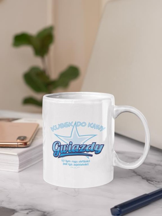 Kubek na urodziny z napisem Kubek do kawy Gwiazdy W tym rogu obfitości jest łyk zajebistości