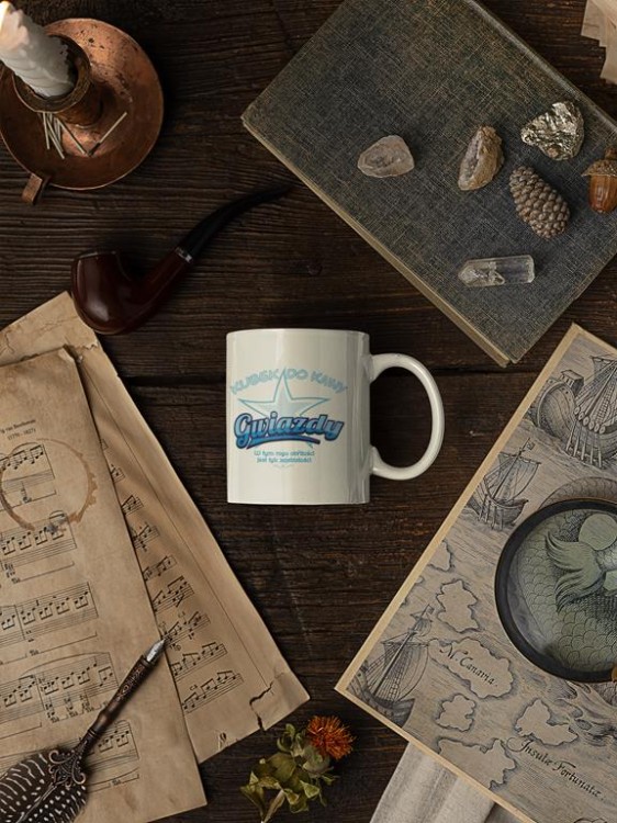 Kubek na urodziny z napisem Kubek do kawy Gwiazdy W tym rogu obfitości jest łyk zajebistości