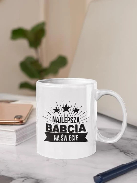 Kubek na urodziny z napisem Najlepsza babcia na świecie