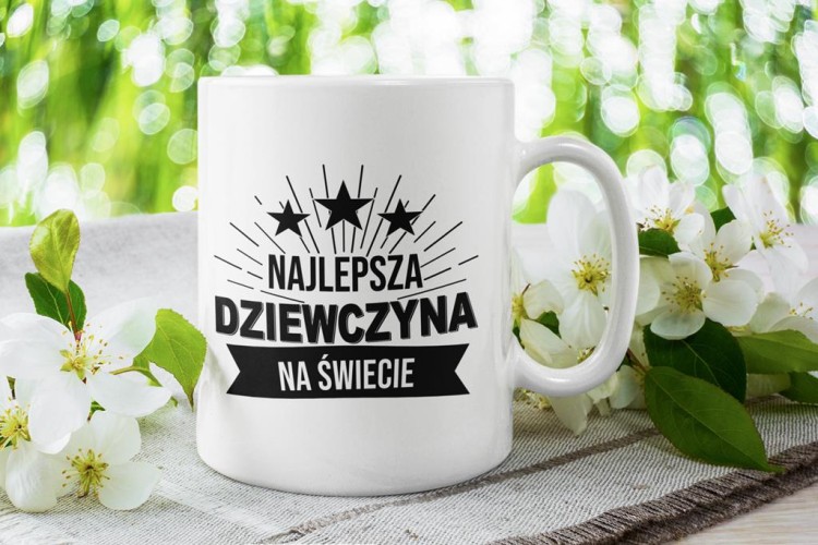 Kubek na urodziny z napisem Najlepsza dziewczyna na świecie