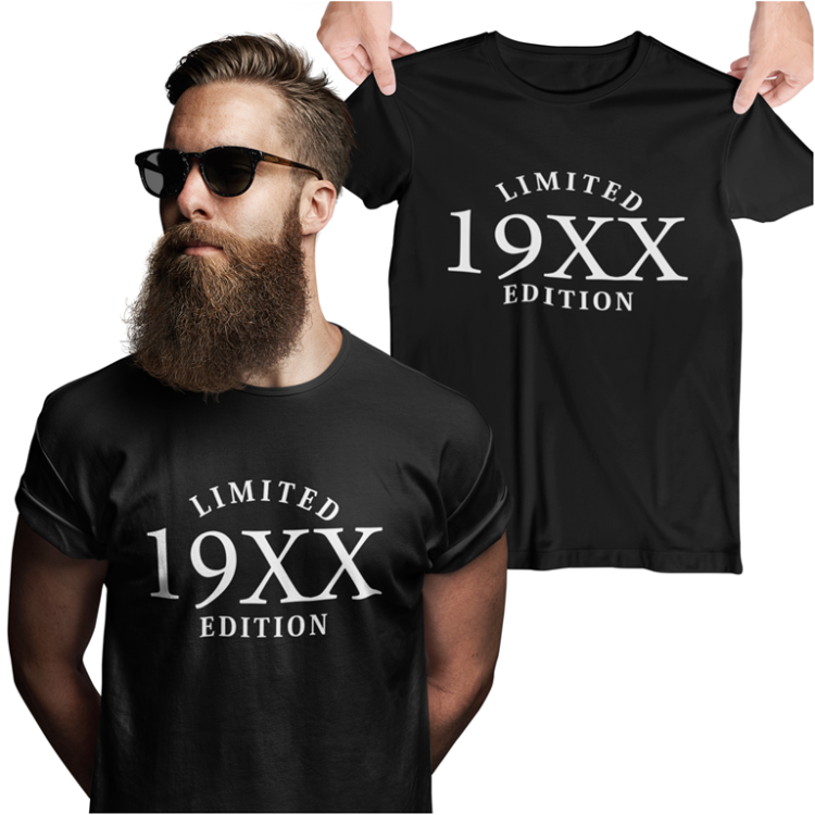 Koszulka na urodziny z dowolną datą z napisem *data* Limited Edition