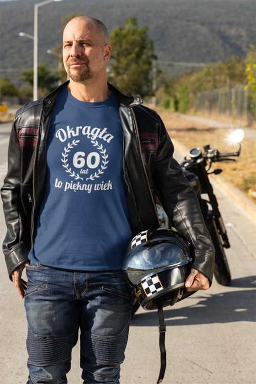 Koszulka na 60 sześćdziesiątkę urodziny z napisem Okrągła 60 lat to piękny wiek