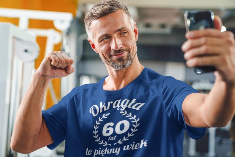 Koszulka na 60 sześćdziesiątkę urodziny z napisem Okrągła 60 lat to piękny wiek