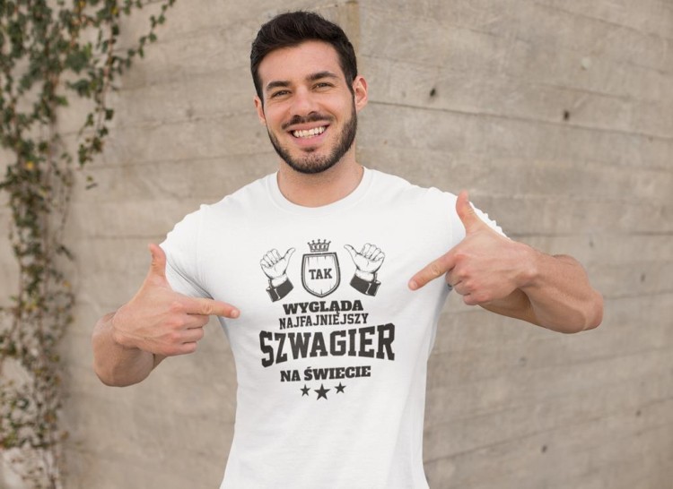 Koszulka dla szwagra na urodziny z napisem Tak wygląda najfajniejszy szwagier na świecie