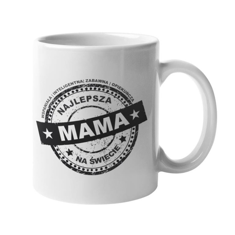 Koszulka dla mamy wraz z kubkiem z nadrukiem Wspaniała inteligentna zabawna opiekuńcza najlepsza mama na świecie