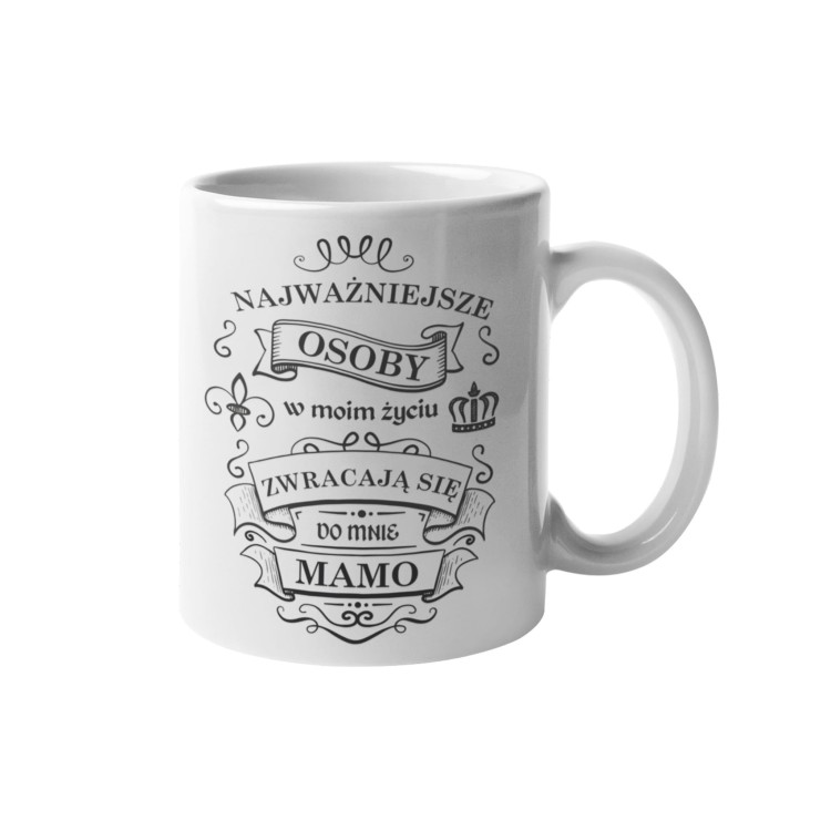 Koszulka dla mamy wraz z kubkiem z nadrukiem Najważniejsze osoby w moim życiu zwracają się do mnie MAMO