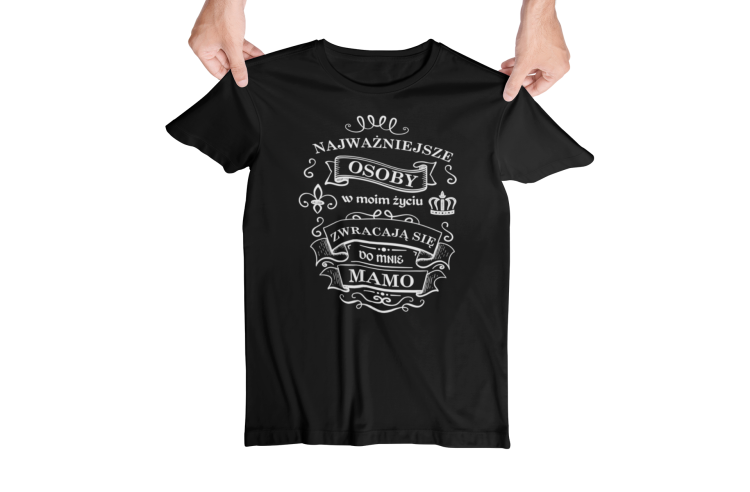 Koszulka dla mamy wraz z kubkiem z nadrukiem Najważniejsze osoby w moim życiu zwracają się do mnie MAMO