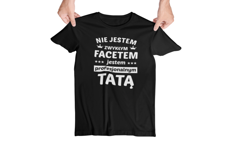 Koszulka dla taty wraz z kubkiem z nadrukiem Nie jestem zwykłym facetem jestem profesjonalnym tatą