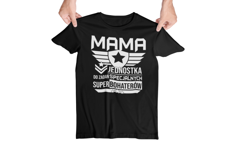 Koszulka dla mamy wraz z kubkiem Mama jednostka do zadań specjalnych super bohaterów