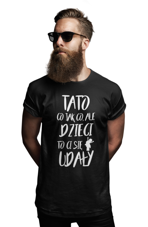 Koszulka dla taty wraz z kubkiem z nadrukiem Tato co jak co, ale dzieci to Ci się udały