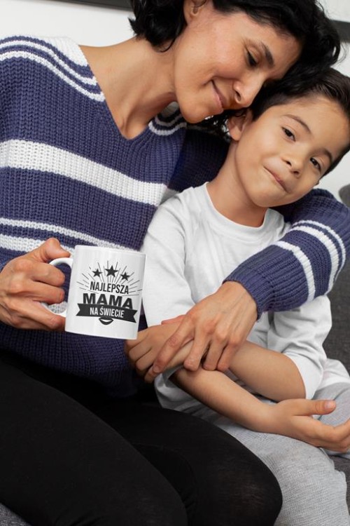 Koszulka dla mamy wraz z kubkiem z nadrukiem najlepsza mama na świecie
