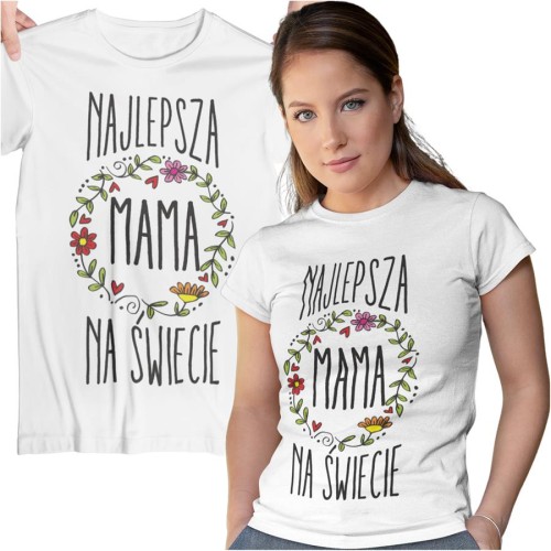 Koszulka dla mamy z imieniem z kwiatami Najlepsza MAMA na świecie.jpg
