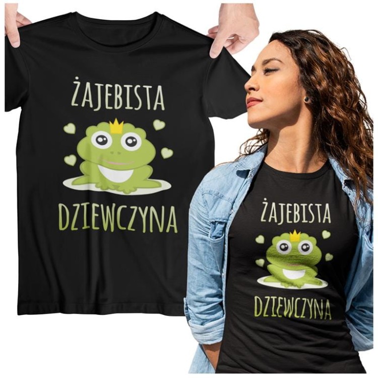 KOSZULKA DLA DZIEWCZYNY NA PREZENT ŚWIĄTECZNY ŻABISTA DZIEWCZYNA.jpg