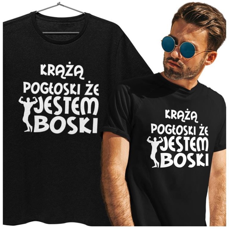 KOSZULKA NA WALENTYNKI PREZENT DLA CHŁOPAKA KRĄŻĄ POGŁOSKI ŻE JESTEM BOSKI