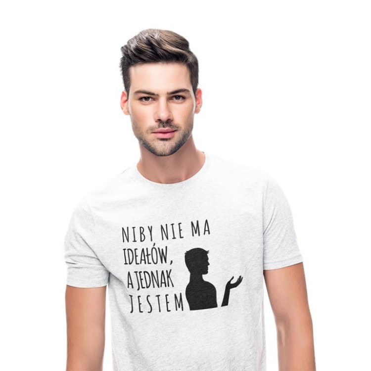 KOSZULKA NA WALENTYNKI PREZENT DLA CHŁOPAKA NIBY NIE MA IDEAŁÓW, A JEDNAK JESTEM