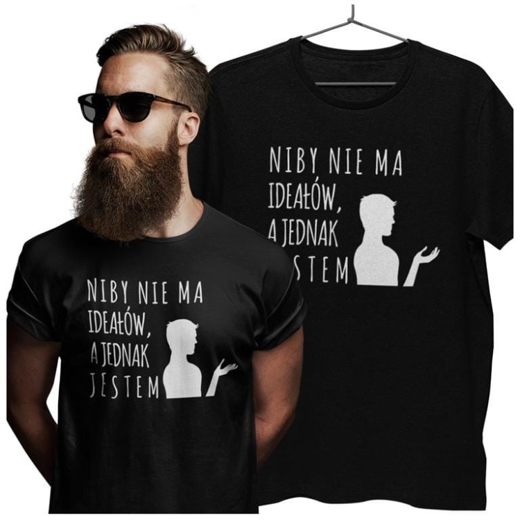 KOSZULKA NA WALENTYNKI PREZENT DLA CHŁOPAKA NIBY NIE MA IDEAŁÓW, A JEDNAK JESTEM