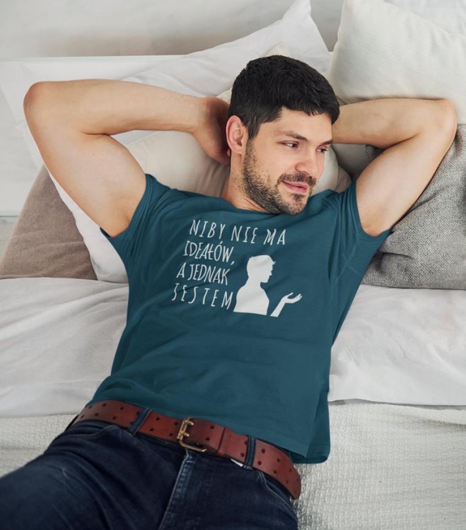 KOSZULKA NA WALENTYNKI PREZENT DLA CHŁOPAKA NIBY NIE MA IDEAŁÓW, A JEDNAK JESTEM