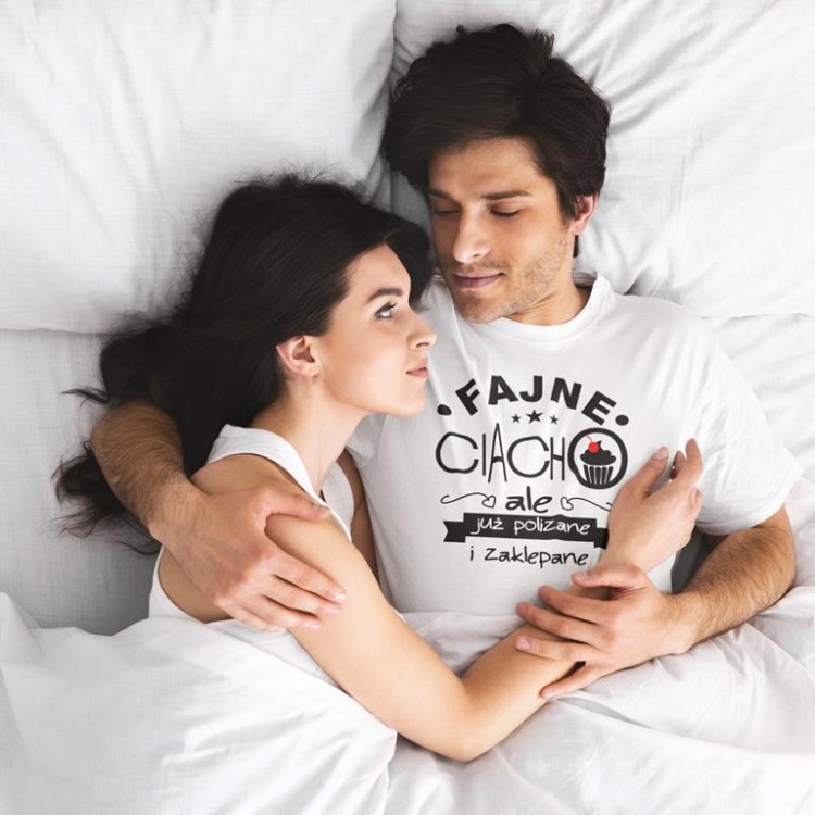 KOSZULKA NA WALENTYNKI PREZENT DLA CHŁOPAKA FAJNE CIACHO, ALE JUŻPOLIZANE I ZAKLEPANE