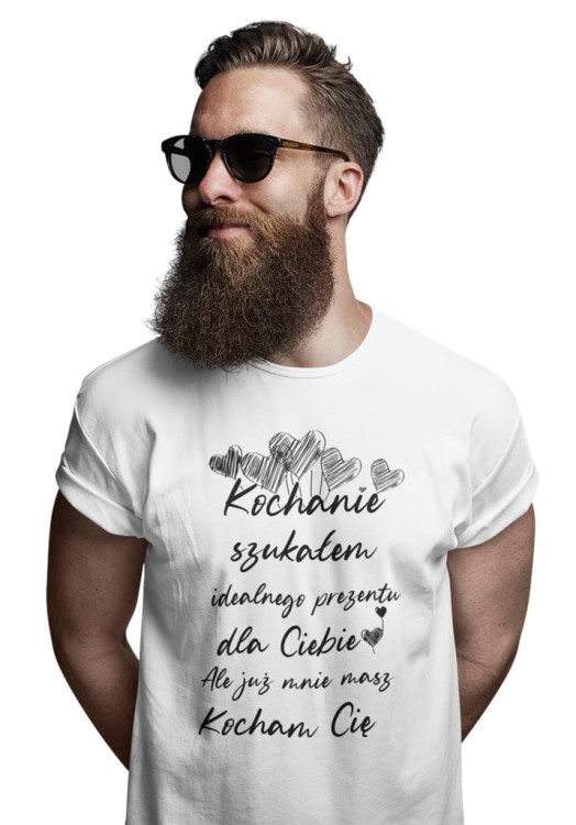 KOSZULKA NA WALENTYNKI PREZENT DLA CHŁOPAKA KOCHANIE SZUKAŁEM IDEALNEGO PREZENTU DLA CIEBIE, ALE JUŻ MASZ MNIE