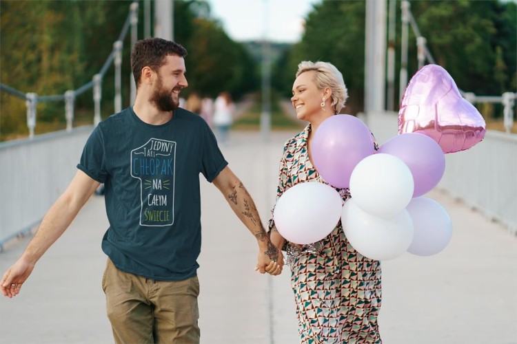 KOSZULKA NA WALENTYNKI PREZENT DLA CHŁOPAKA JEDYNY TAKI CHŁOPAK NA CAŁYM ŚWIECIE