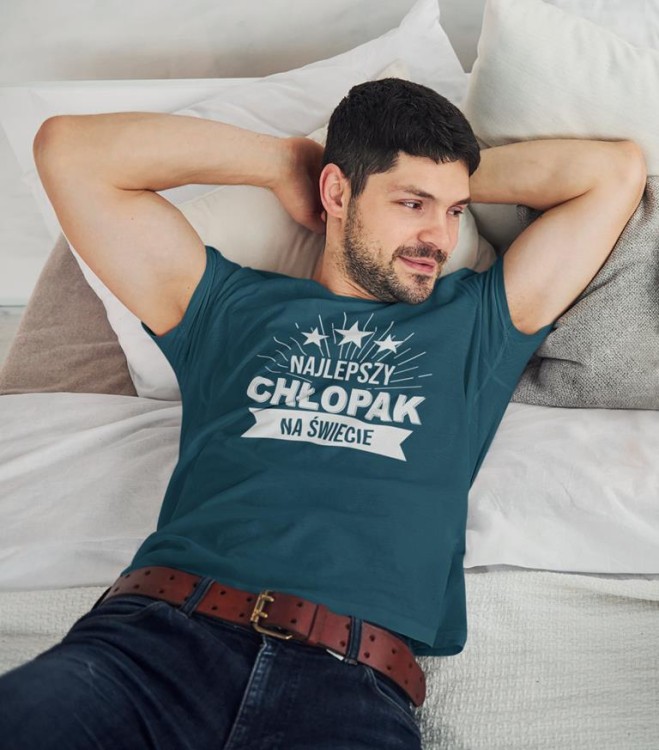 KOSZULKA NA WALENTYNKI PREZENT DLA CHŁOPAKA NAJLEPSZY CHŁOPAK NA ŚWIECIE