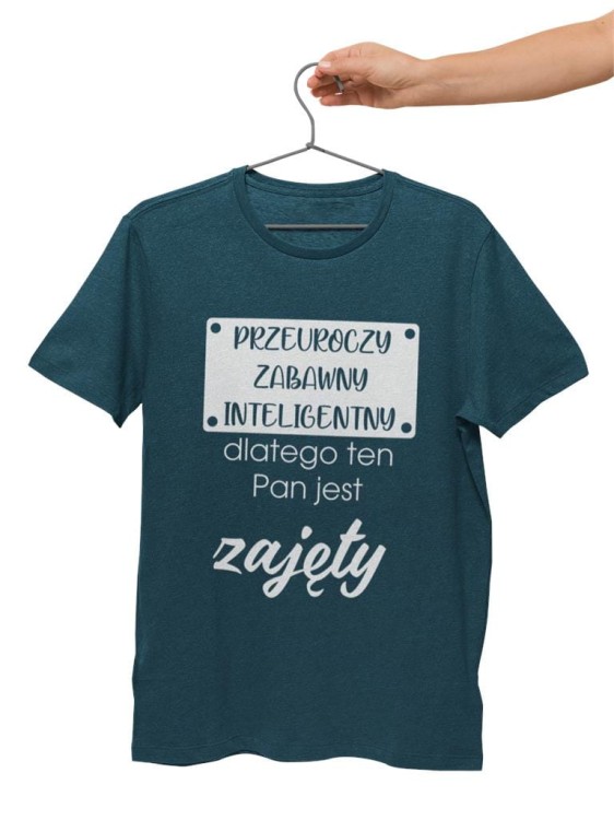 KOSZULKA NA WALENTYNKI PREZENT DLA CHŁOPAKA PRZEUROCZY ZABAWNY INTELIGENTNY, DLATEGO TEN PAN JEST JUŻ ZAJĘTY