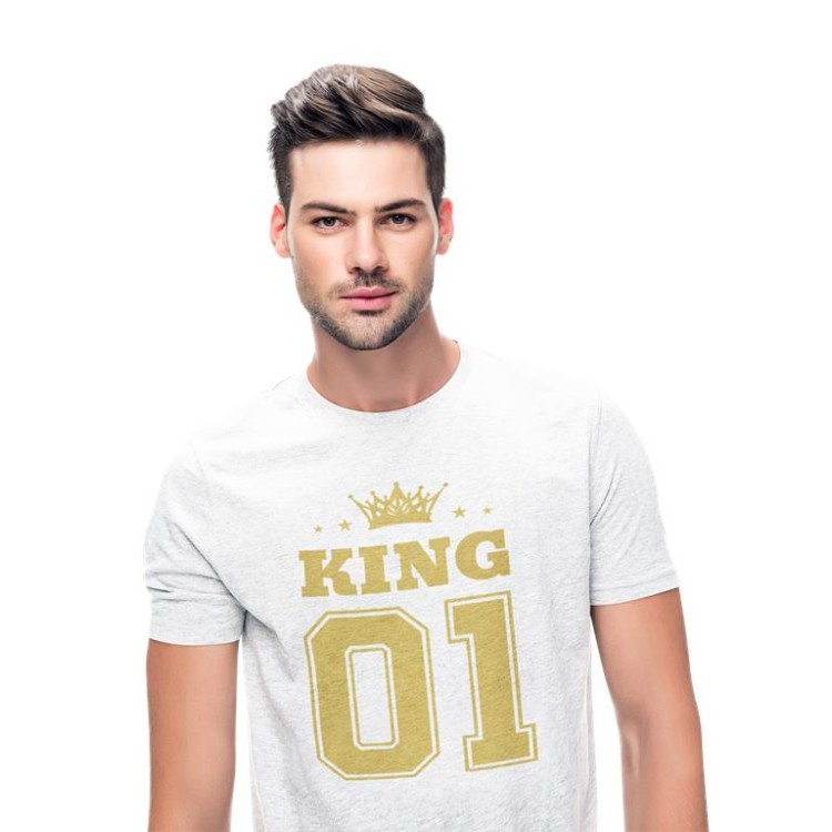 KOSZULKI DLA PAR NA WALENTYNKI PREZENT KING QUEEN